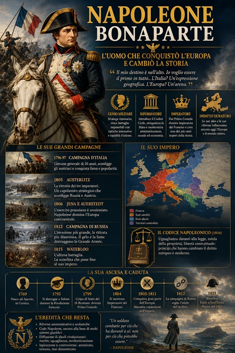 Napoleone Bonaparte è una delle figure più importanti e controverse della storia