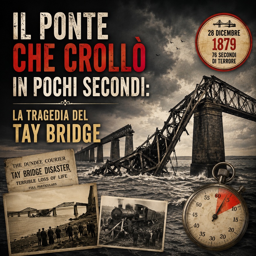 Il 28 dicembre 1879, un treno attraversava il Tay Bridge in Scozia mentre una violenta tempesta